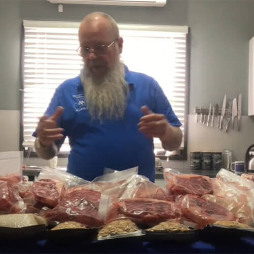 Buying food in bulk and vacuum sealing for storage