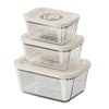 Set of 3 glass food vacuum canisters 