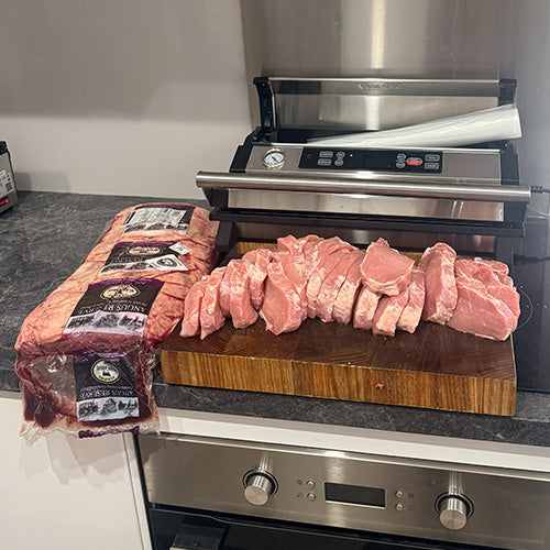 Preservac VacBloke vacuum sealer showing roll film holder