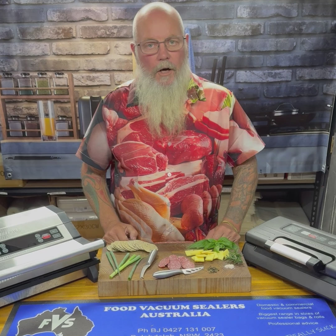 Salami vacuum sealer bags and rolls video