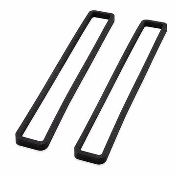 Two black rectangular foam seals for a vacuum sealer