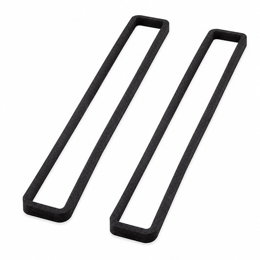 Two black rectangular foam seals for a vacuum sealer