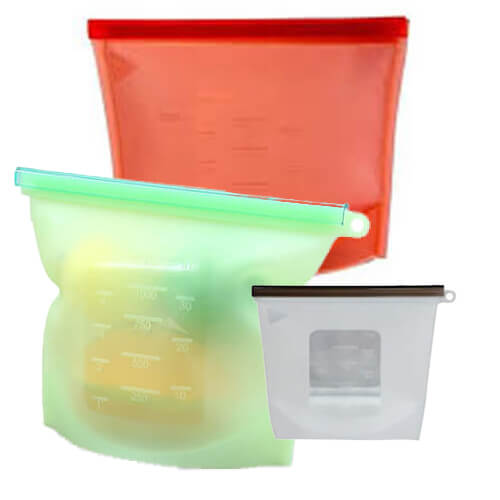 Silicone Food Storage Bags - Silicone food bags - Compact kitchenware food storage - Food Vacuum Sealers Australia