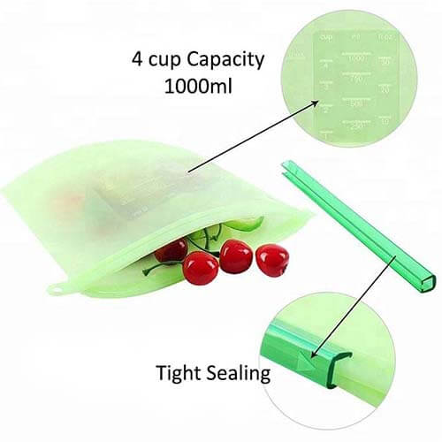 Silicone Food Storage Bags - Silicone food bags - Compact kitchenware food storage - Food Vacuum Sealers Australia